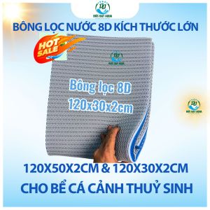 bông lọc nước 8d cho bể cá cảnh thuỷ sinh tấm 120x50x2cm và 120x30x2cm