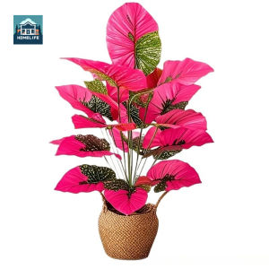 Faux Leaf Artificial Red/Pink/Green Plant Simulation Flower Fake Plants Bonsai Wedding Party Home Decor