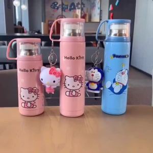 Physical Fitness Cartoon Cat Doraemon Thermos Cup Water Bottle Portable Stainless Steel Girls Pendant Adorable Cup Fashion Korean New Arrival