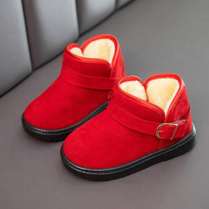 Childrens Snow Boots Boys Ankle Boot 2024 New Arrival Winter Fleece-lined Baby Shoes Girls Boots Waterproof Non-Slip Cotton Shoes㏇0702