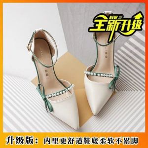Giày cao gót stiletto nữ 2025 Váy và giày đơn phong cách tiên mùa hè giày thời trang nơ ngọc trai cho phụ nữ [ Miễn Phí Vận Chuyển ]