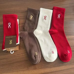 New On-Pa On Socks with embroidered letters mid-calf and high-calf trendy socks solid color cotton socks for men and women couples socks running sports socks