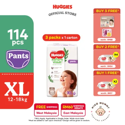 [MIKO MUMMY 18-21.08] Huggies Naturemade Pants XL38 (3 Packs)