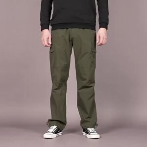 Youth Foreign Autumn Winter Multi-Pocket Straight Cargo Pants Men Loose Casual Pants Quick-Dry Long Pants