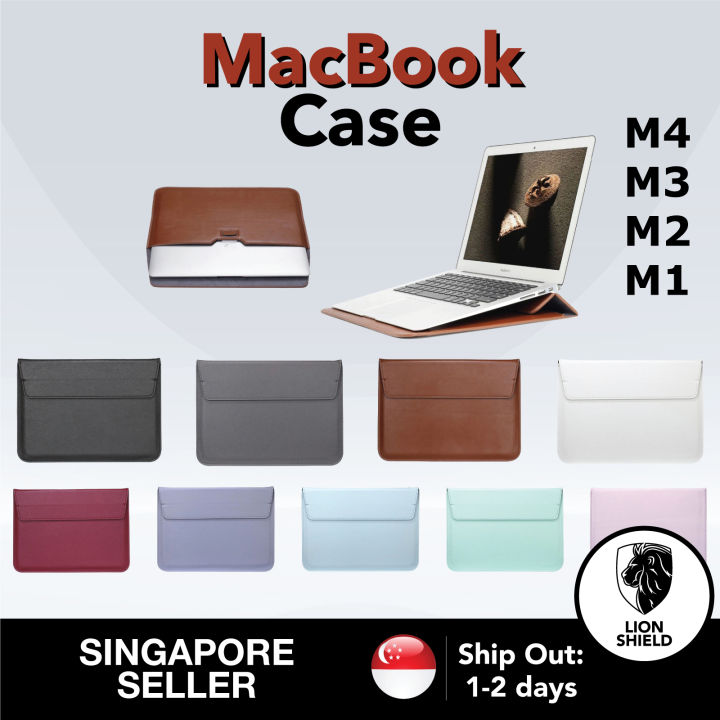 SG) LionShield Macbook Air/Pro M4 M3 M2 M1 PU Leather Laptop Case