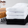 5/10pairs Socks Mid-length Solid color Sports White and black Deodorant Sweat-wicking. 