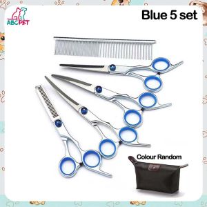 Professional Pet Grooming Scissors Kit Curved Shears Stainless Steel Designs For Pet Hair Trimming Tool Set