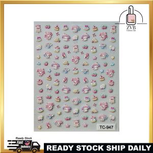 Kids Nail Sticker | My Melody Style | Cute Sanrio Nail | Sweet Pink Cartoon Design | Safe for Girls