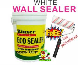 5L ( 5 LITER ) ECO SEALER ZINXER PAINT ( FREE 7" ROLLER SET ) EXTERIOR & INTERIOR PAINT / 5L