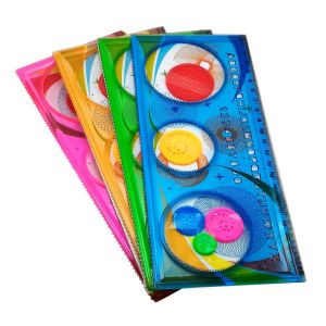 4pcs Penggaris Bunga Putar Ajaib / Spirograph ATK Mainan Jadul 90an