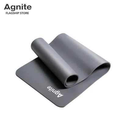 Agnite (ของแถมฟรี) เบาะโยคะ เสื่อโยคะ เบาะรองออกกำลังกาย แผ่นรองโยคะ กันลื่น หนาพิเศษ แผ่นใหญ่ คุณภาพสูง สําหรับออกกําลังกาย พร้อมสายรัด Yoga Mat