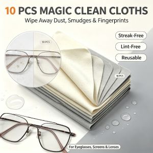 10PCS Microfiber Cleaning Cloth Lint Free Reusable for Glasses Sunglasses Lenses & Phone Screens
