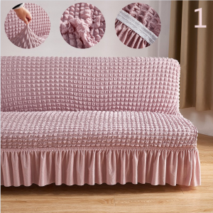 [Fast Shipping + COD] Seersucker Sofa Bed Cover With Skirt High Stretch 3D Bubble Cloth Stretch All-Inclusive Universal Stretch Multi-Size Anti-Slip Stretch Cover + Premium Fabric