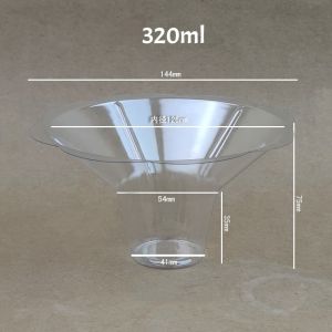 Keranixy 50pcs Disposable Yogurt Cup Ice Cream Bowl Snow Cone Shaved Ice Smoothie Dessert Packaging Cup Cawan