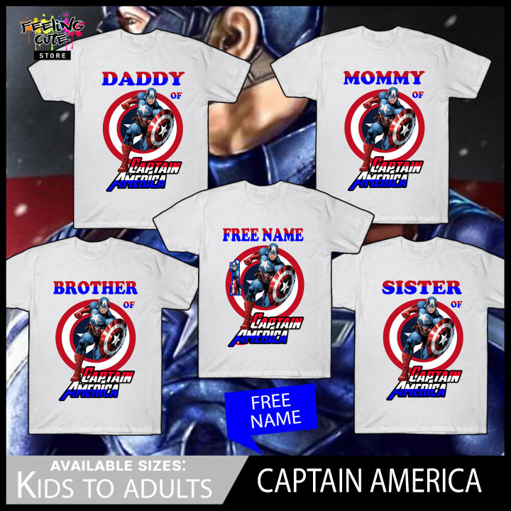 Captain America Family Number Shirt for Kids to Adults Unisex Lazada PH