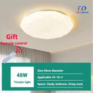 【RIDI】LED Modern Ceiling Lights Tri Color For Living Room Bedroom Diamond Ceiling Lamps