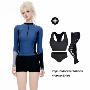 กระดานโต้คลื่นผู้หญิงเสื้อกันฝนยามแขนยาวป้องกัน UV จากแสงแดด N130ด้านบน