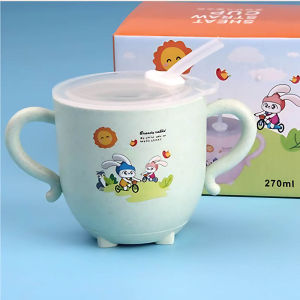 รุ่นใหม่ 2024 แก้วน้ำเด็ก 300ml แก้วหัดดูด หลอดเด้ง นิ่มไม่บาดปาก