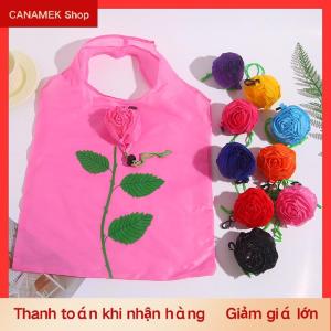CS Hoa Hồng Có Thể Gập Lại Mua Sắm Túi Xách Tay Công Suất Lớn Gấp Tote Túi Trọng Lượng Nhẹ Bền Du Lịch Túi Xách Lưu Trữ Pouch