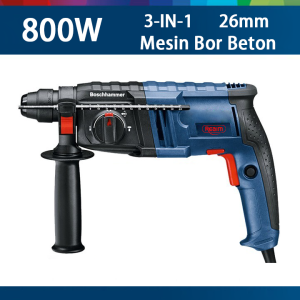 REAIM Mesin Bor 3IN1 800W - Hammer Drill + Rotary Impact + Bobok Beton Daya Kuat & Tahan Lama