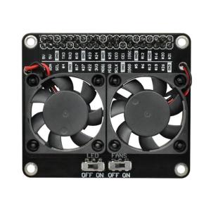High Efficiency Cooling System Double Fan Heat Dissipation Module With Ambients LED Light For Raspberry Heavy Duty Use