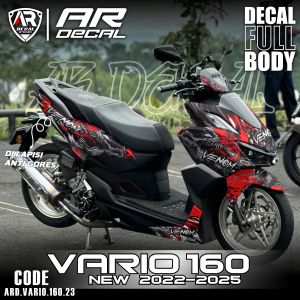 Decal Vario 160 Full Body 2022 Bahan Hologram Pelangi Chrome - Dekal Sticker Variasi Honda 160 CBS ABS 2022 2023 2024 Fullbody Motif Venom 14