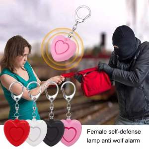 Portable Emergency Girl Women Security Alarms Self-Defense 125 DB Decibels with LED Light Safety Key Chain Pedant Anti-wolf