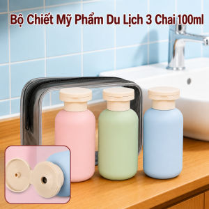 Bộ Chiết Mỹ Phẩm Du Lịch 3 Chai 100ml Kèm Túi PVC Cao Cấp | Chai Đựng Mỹ Phẩm Chống Rò Rỉ