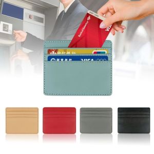 LALEUCA Simple 3Card Slots Business Credit Card Bank card Slim Billfold Multi Slot Card Holder Short Purse Women Men Short Wallet