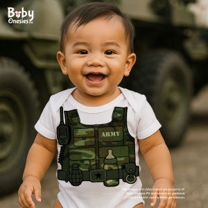 Baby Onesies PH Superhero Baby Costume Onesie – Camouflage Vest Print Monthly Milestone Outfit
