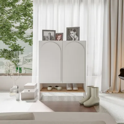 Koncept Furniture ตู้รองเท้า KC-PLAY รุ่น NORDIS สีขาว (80x40x95 ซม.)