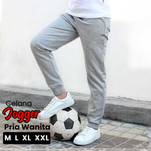 CELANA JOGGER PANJANG POLOS SWEATPANTS TRAINING DEWASA PRIA WANITA JUMBO SIZE M SAMPAI XXL JOGER HARIAN OLAHRAGA GYM BAHAN TERRY