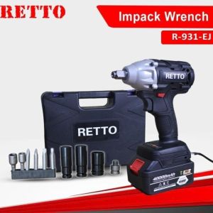 Retto Brushless impact wrench / cordless 198VF impact baterai 350N.M impact baterai torsi besar 4.0Ah 2xbaterai /21V pengisi daya cepat impek pembuka baut motor 1/2 Inch Torque