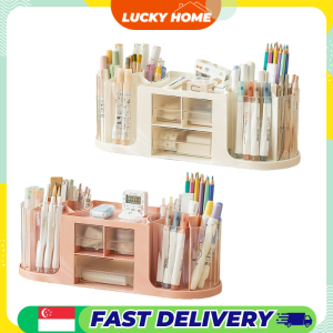 2-in-1 Desk Storage Drawer Box | Dual 360° Rotating Pen Holder Organizer | Desk Stationery Organizer【Luckyhome】