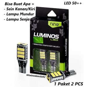 NINE! LUMINOS T15 CS1 MOTOR-MOBIL Lampu/Jenja/SENT SEIN Warna LAMPU LED 2 PCS 1 SET Titik MATA Eye Eyes ST LAMP Anti GLARE Matte Doff TWO Pieces Motorcycle Cycle SLIP ULTRA Bright iC DIODA Bagus Murah Sient Send White Putih Yellow Kuning Blue