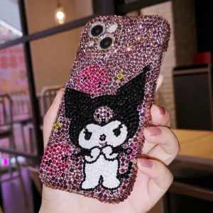 Kuromi For iPhone 13 Pro Max Czech Diamond 14 Phone Case 12 Rhinestone Cartoon 15 Case Drop-Resistant 11 Female