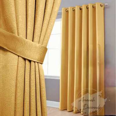 GORDEN JENDELA TINGGI 3 METER BLACKOUT POLOS EMBOS 12 RING SMOKRING