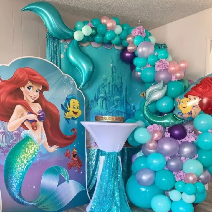 Mermaid Theme Balloon Set Girl/Baby Birthday Party Decoration Scene ...