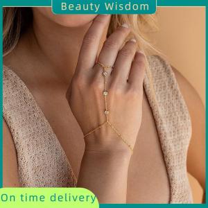 Beauty Wisdom Minimalist Tiny Chain Bracelet Finger Rings For Women Link Chains Connecting Hand Harness Bracelets Jewelry Gift