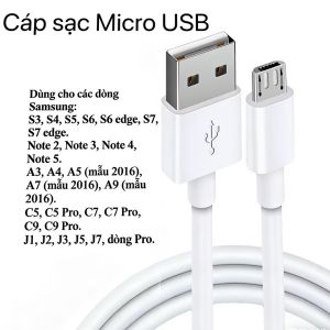 Dây Cáp Sạc Micro Usb Dành Cho Samsung A02 S6 S7 J2 J3 J4 J5 J6 J7 Prime Pro Plus...J8ss