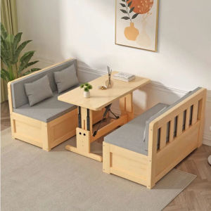 AUREO Solid wood sofa bed dual purpose with lifting desk seat storage sofa bed small size childrens double bed storage