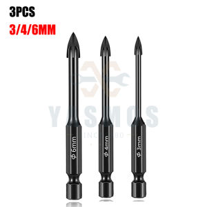 1pc & 7pcs Glass Concrete Drill Bit Set 3-12mm Cross Hex Tile Ceramic Drill Bits Universal Drilling Tool Hole Opener