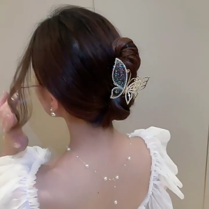 Chic Butterfly Hair Accessory Lightweight Metal Clip Holds Heavy Locks Securely Stylish Look