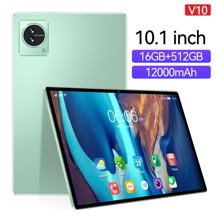 2023 Tablet V10 10.1 Inch RAM 12GB ROM 512GB Tablet PC Dual Sim Card
