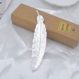 RERAT Retro Metal Feather Bookmark Ethnic Style Ins Bookmark Photography Props DIY Handmade Feather Pendants Bookmark Office School Supply