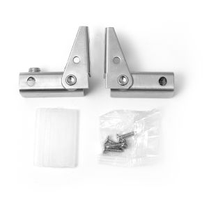 Wine Cabinet Glass Door Hinge 2PCS Stainless Steel Punching-Free Clamps Furniture Hardware
