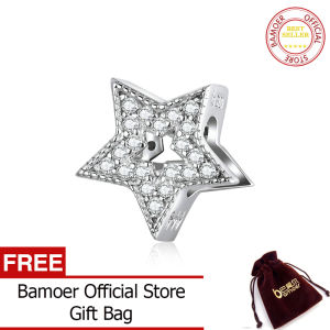 BAMOER 925เงินสเตอร์ลิงประกายดาวรูปร่าง Charm Fit สร้อยข้อมือผู้หญิงเดิมหญิงใหม่เครื่องประดับอัญมณี BSC210