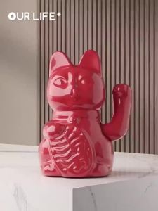 Ceramic Cat Decoration Opening Automatic Waving Home Living Room TV Cabinet Decoration Decorat