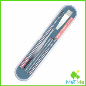 MetMe ชุดไม้แคะหู  ในการทำความสะอาดหู 6 ชิ้น พร้อมกล่องใส่ วัสดุสเตนเลส ขนาดสามารถพกพา คุณภาพดี  Ear picking set