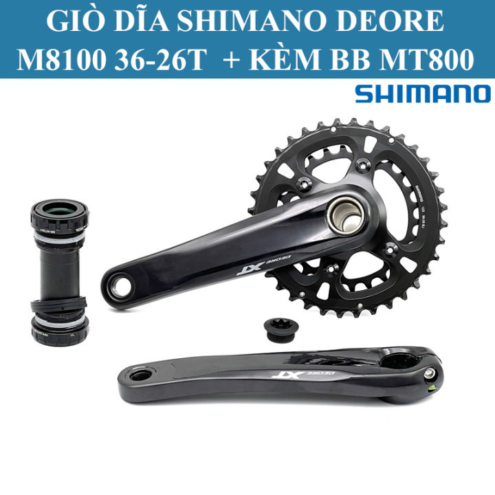 Giò Dĩa Xe Đạp Shimano Deore FC-M8100 36-26T + Kèm BB MT800 Đùi Đĩa ...